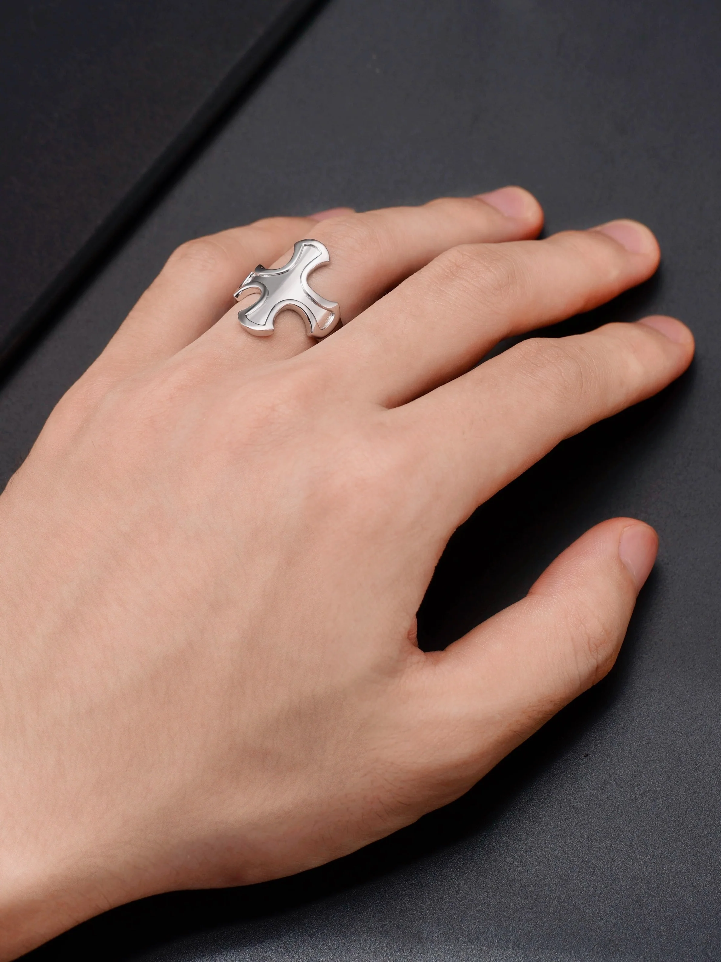 Cross Ring - Sterling Silver - Image 3