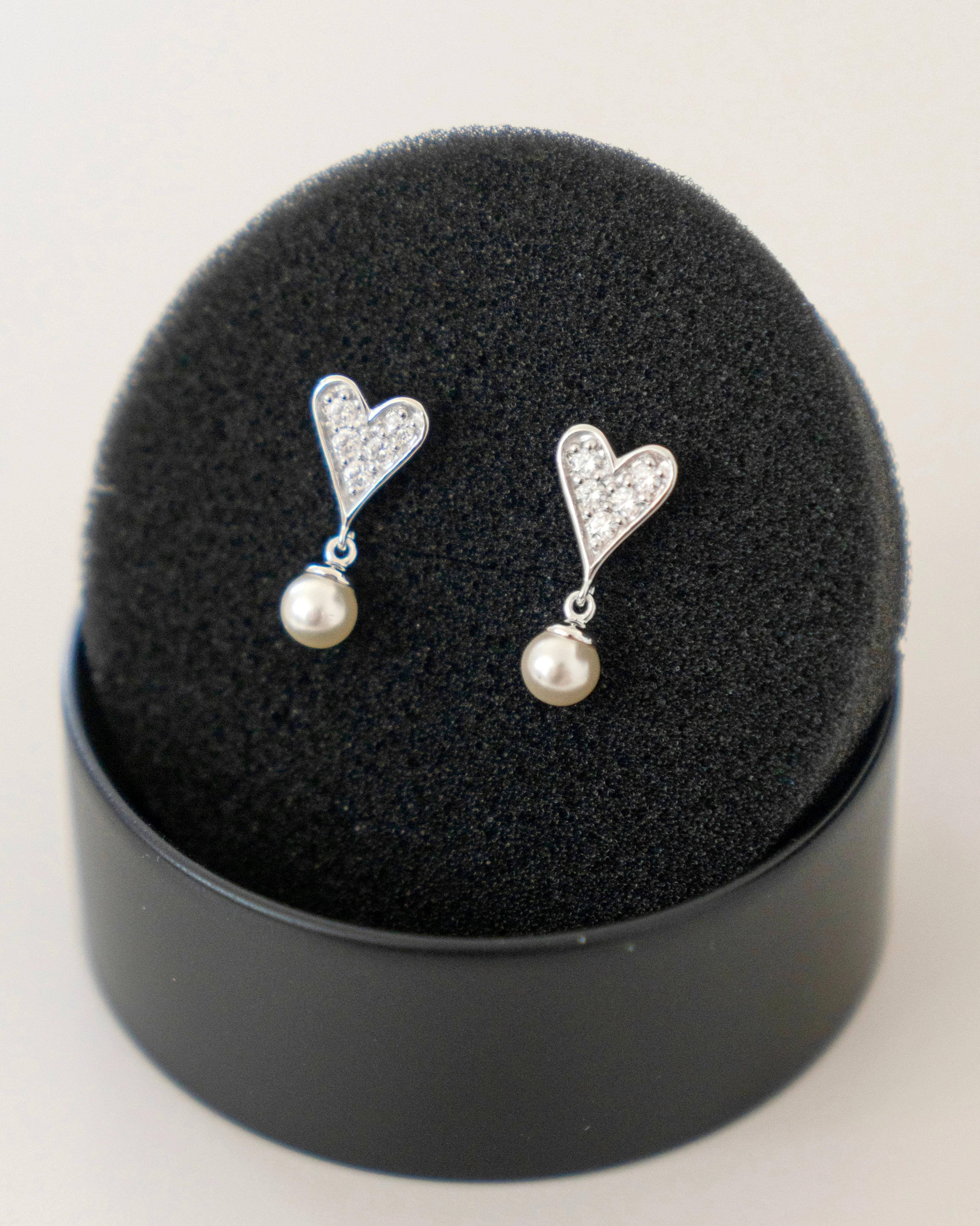 Heart Pearl Earring - Sterling Silver