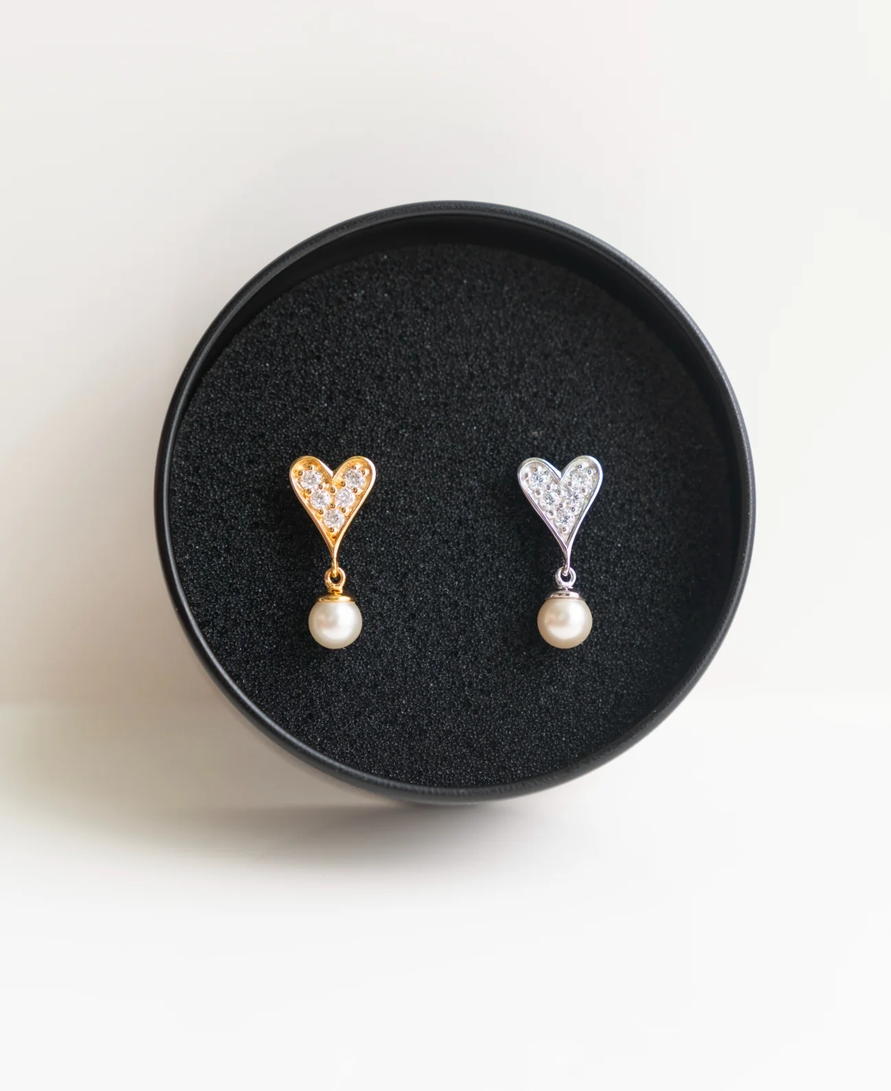 Heart Pearl Earring - Sterling Silver - Image 2
