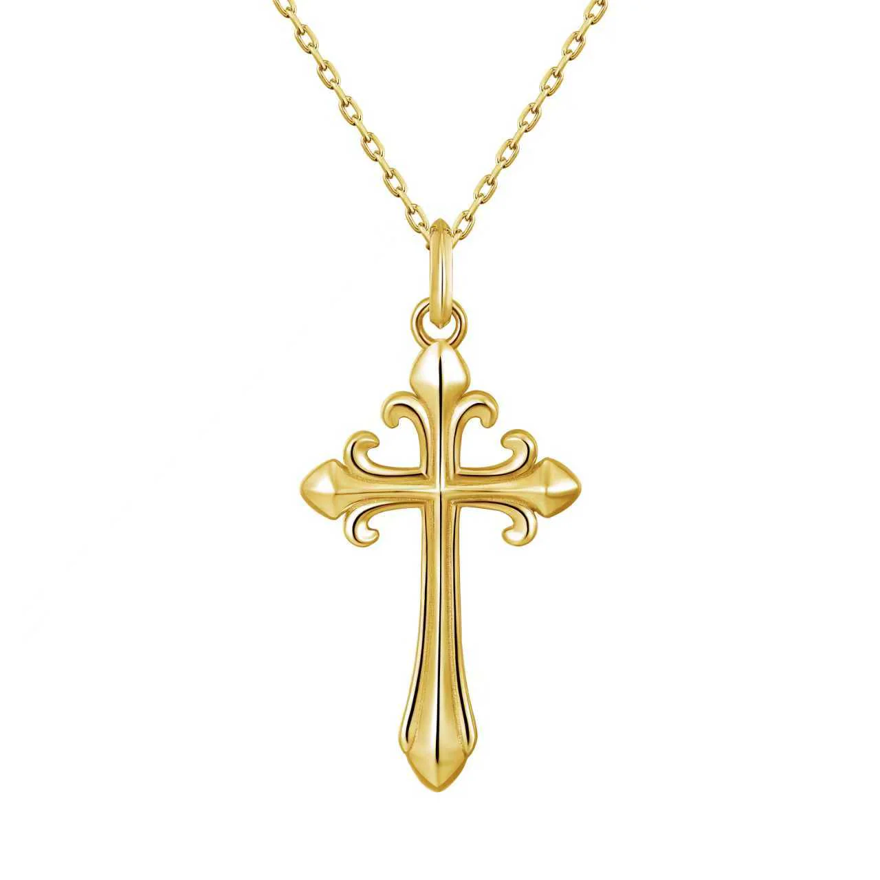 Santos Cross Necklace - 18K Gold