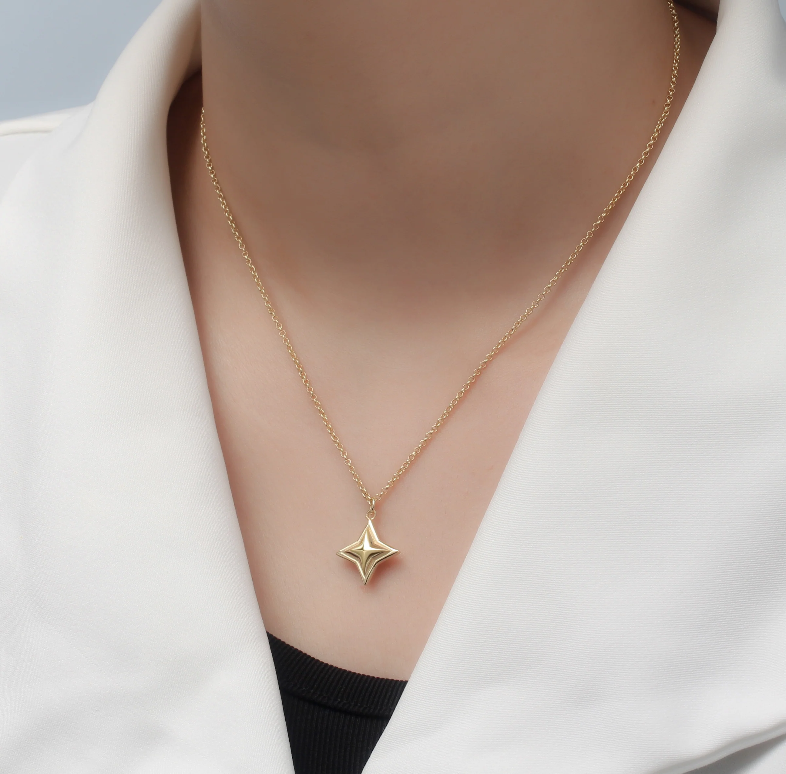 Star Gem Necklace - 14K Gold - Image 3