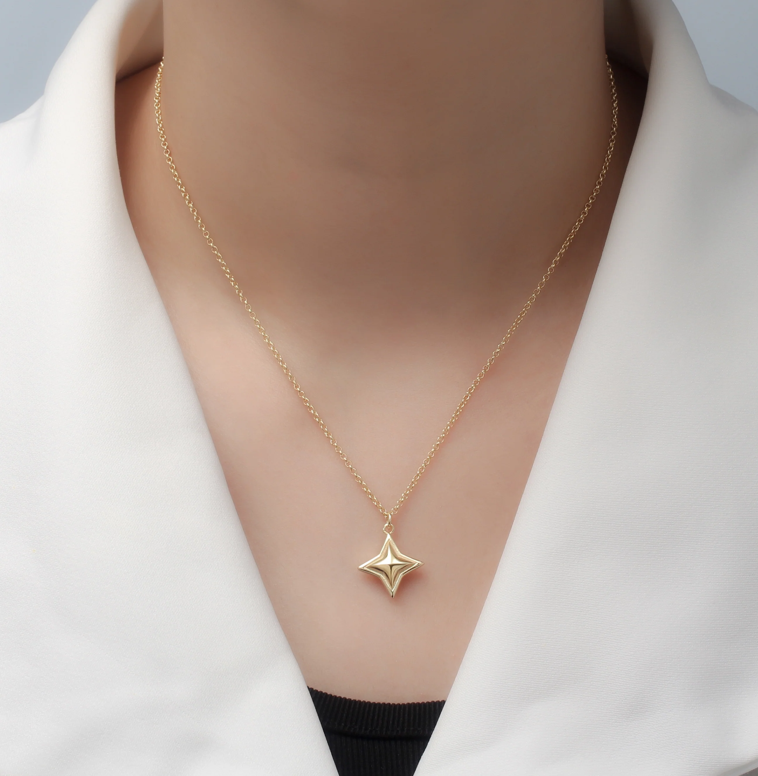 Star Gem Necklace - 14K Gold - Image 4