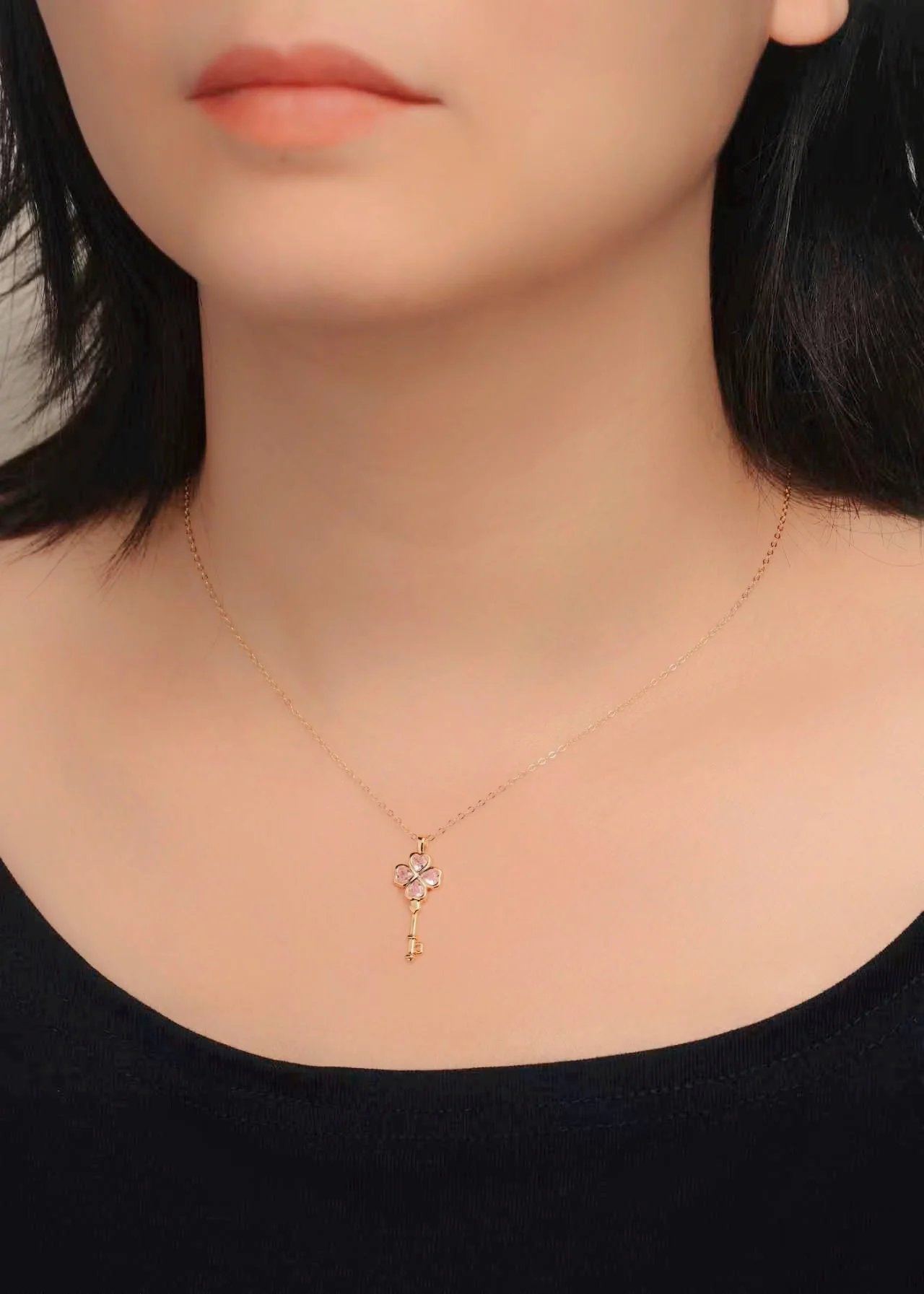 Wish Key Necklace - 18K Gold - Image 9